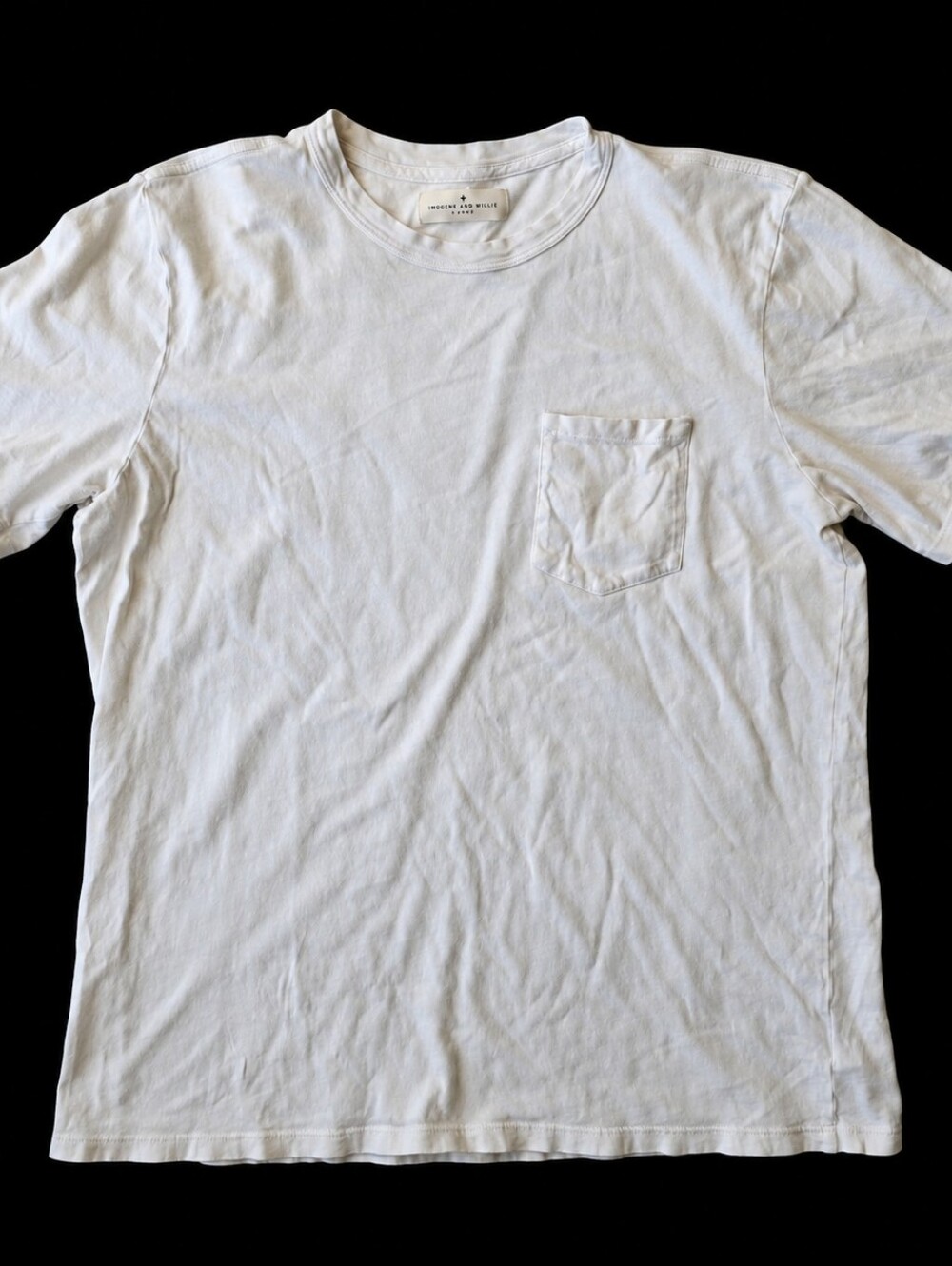 Imogene + Willie Pocket Tee Shirt Cream/Off-White XL Made In USA
